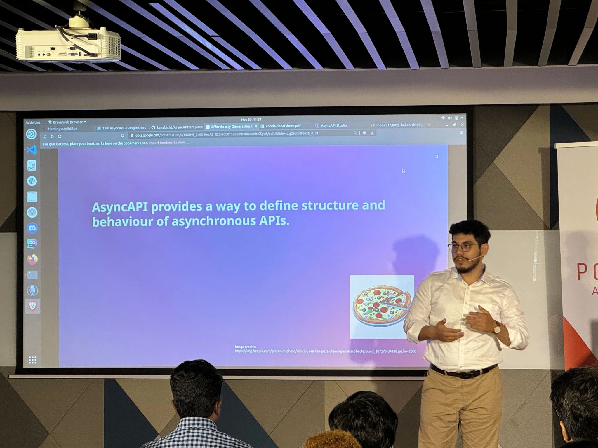 Hridyesh Bisht speaking at AsyncAPI Conference